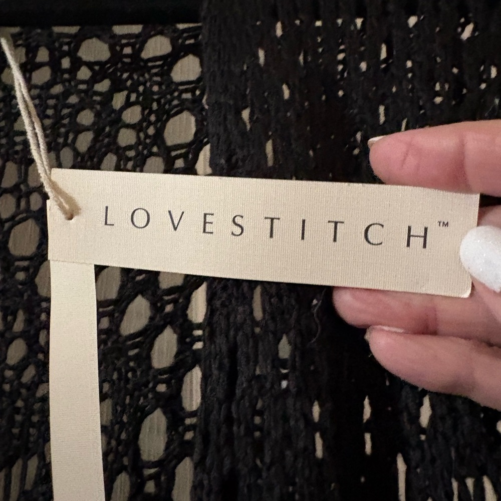 Lovestitch crocheted, black cardigan - Picture 6 of 7